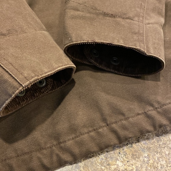 SAFTBAK Brown Fleece Lined Canvas Zip Work Coat Jacket Large Workwear / Utility - Picture 11 of 17